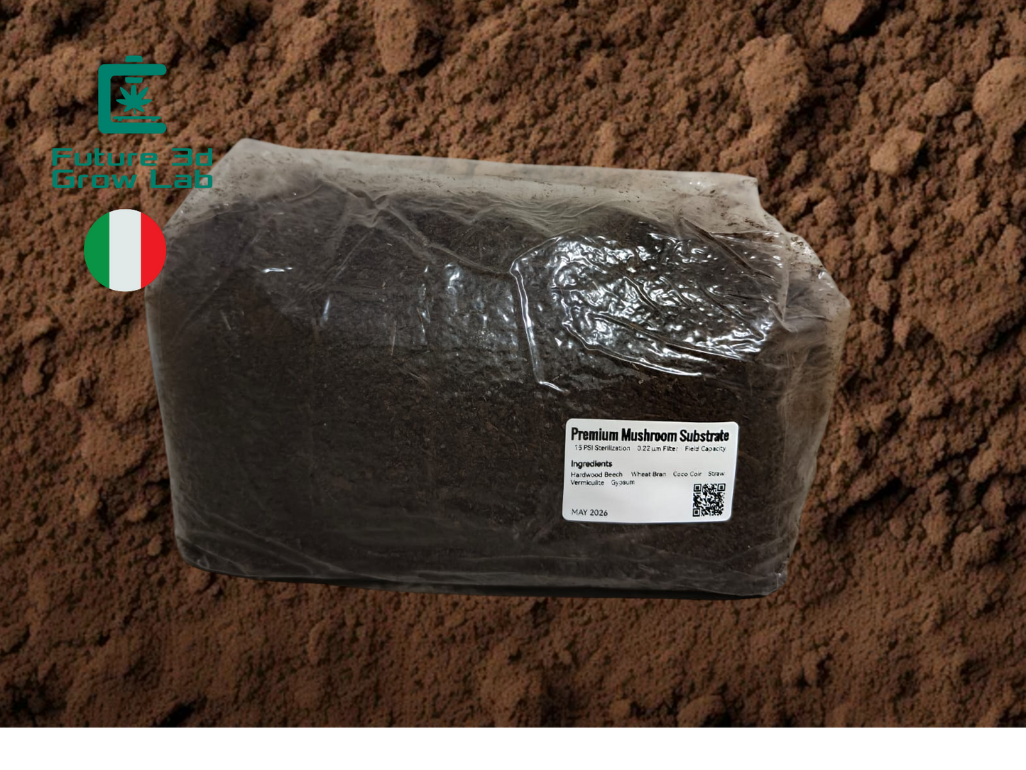Substrato Funghi Premium Faggio  2kg | Pronto Inoculazione